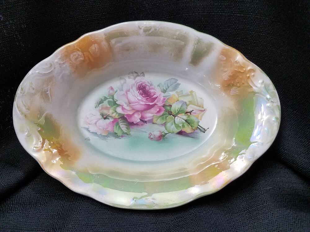 Vintage Bonn Serving Bowl Franz Anton Mehlem Floral Rose